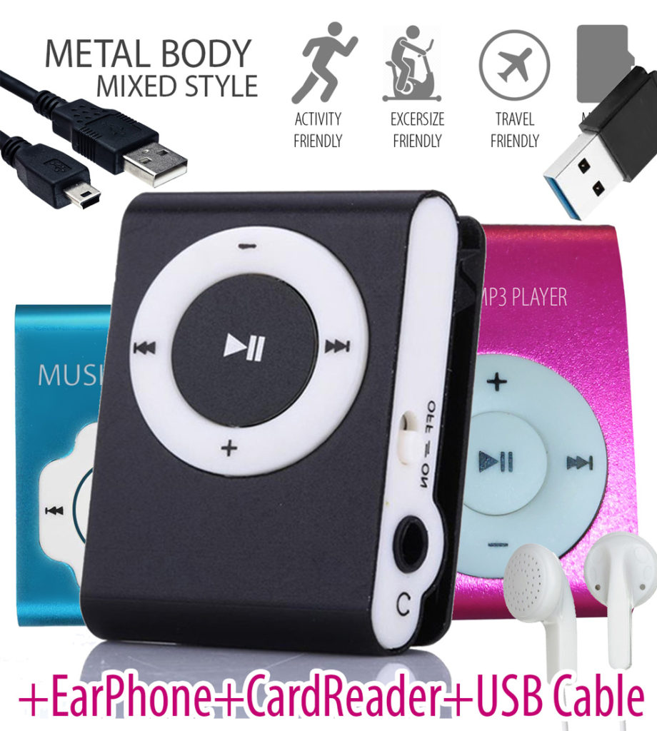 DigitalMoments™ MP3 Music Player with clip, TF/SD Memory Card Slot